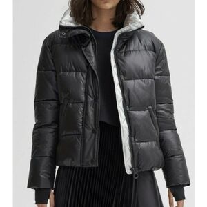 Noize Black Short Puffer Coat Size Large